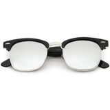Classic Square Colored Mirrored Lens Horn Rimmed Sunglasses C772 from zeroUV