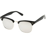 Classic Square Colored Mirrored Lens Horn Rimmed Sunglasses C772 from zeroUV