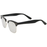Classic Square Colored Mirrored Lens Horn Rimmed Sunglasses C772 from zeroUV