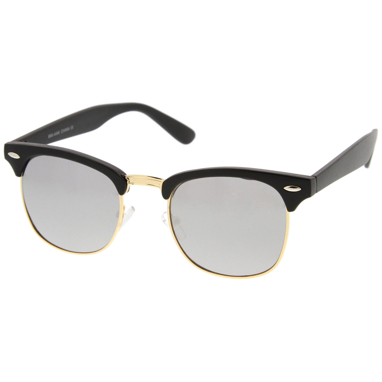 Classic Square Colored Mirrored Lens Horn Rimmed Sunglasses C772 from zeroUV