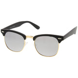 Classic Square Colored Mirrored Lens Horn Rimmed Sunglasses C772 from zeroUV