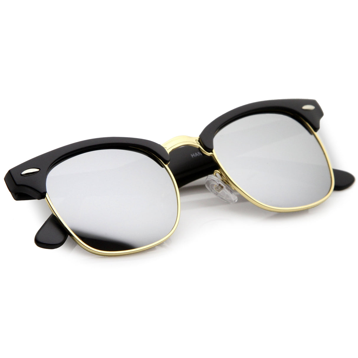 Classic Square Colored Mirrored Lens Horn Rimmed Sunglasses C772 from zeroUV