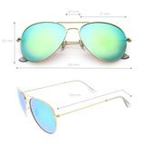Classic Metal Colored Mirror Lens Aviator Sunglasses C775 from zeroUV