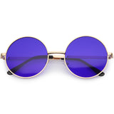 Retro Hippie Round Color Tone Metal Sunglasses 9892 from zeroUV