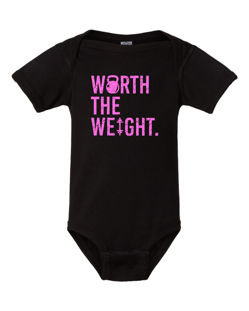 Worth The Weight Onesie (With Pink Text) from DadBod Apparel