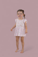 EXCLUSIVE DUCKS AND DAISIES DREAM CAP SLEEVE BODYSUIT DRESS from DREAM BIG LITTLE CO