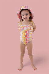 SUMMER SUNSET CHECKERS DREAM ONE PIECE SWIM SUIT from DREAM BIG LITTLE CO