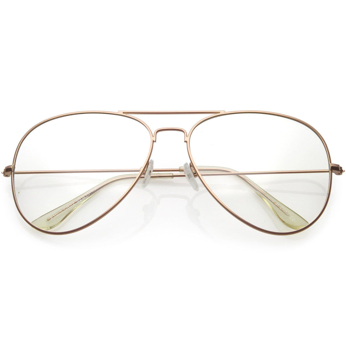 Retro Full Metal Aviator Sunglasses With Clear Lenses Glasses 9591 from zeroUV