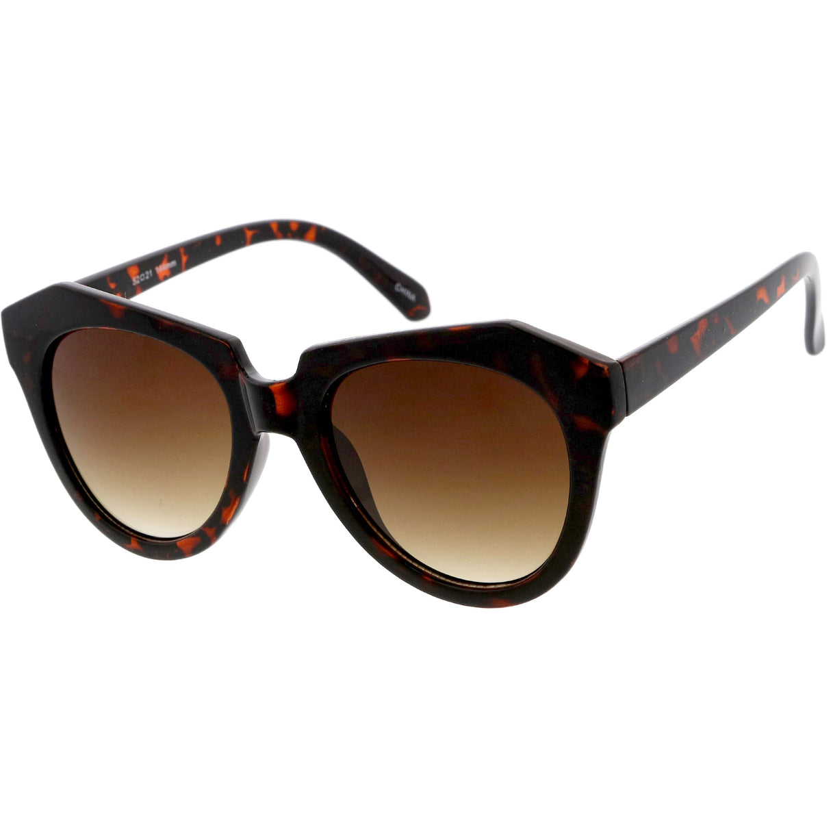 Women's Oversize Geometric Round Cat Eye Sunglasses C938 from zeroUV