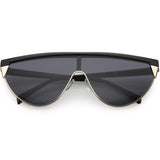Retro Futuristic Flat Top Mono Shield Blade Sunglasses C953 from zeroUV