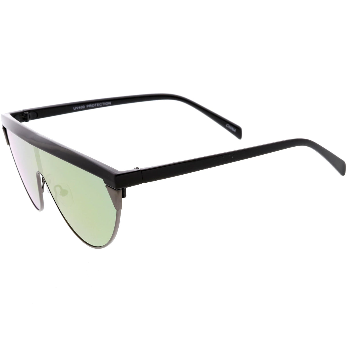 Retro Futuristic Flat Top Mono Shield Blade Sunglasses C953 from zeroUV