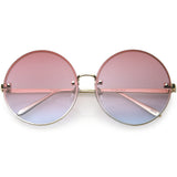 Women's Oversize Round Rimless Color Two Tone Sunglasses C985 from zeroUV