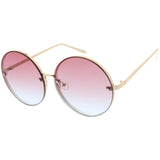 Women's Oversize Round Rimless Color Two Tone Sunglasses C985 from zeroUV