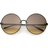 Women's Oversize Round Rimless Color Two Tone Sunglasses C985 from zeroUV