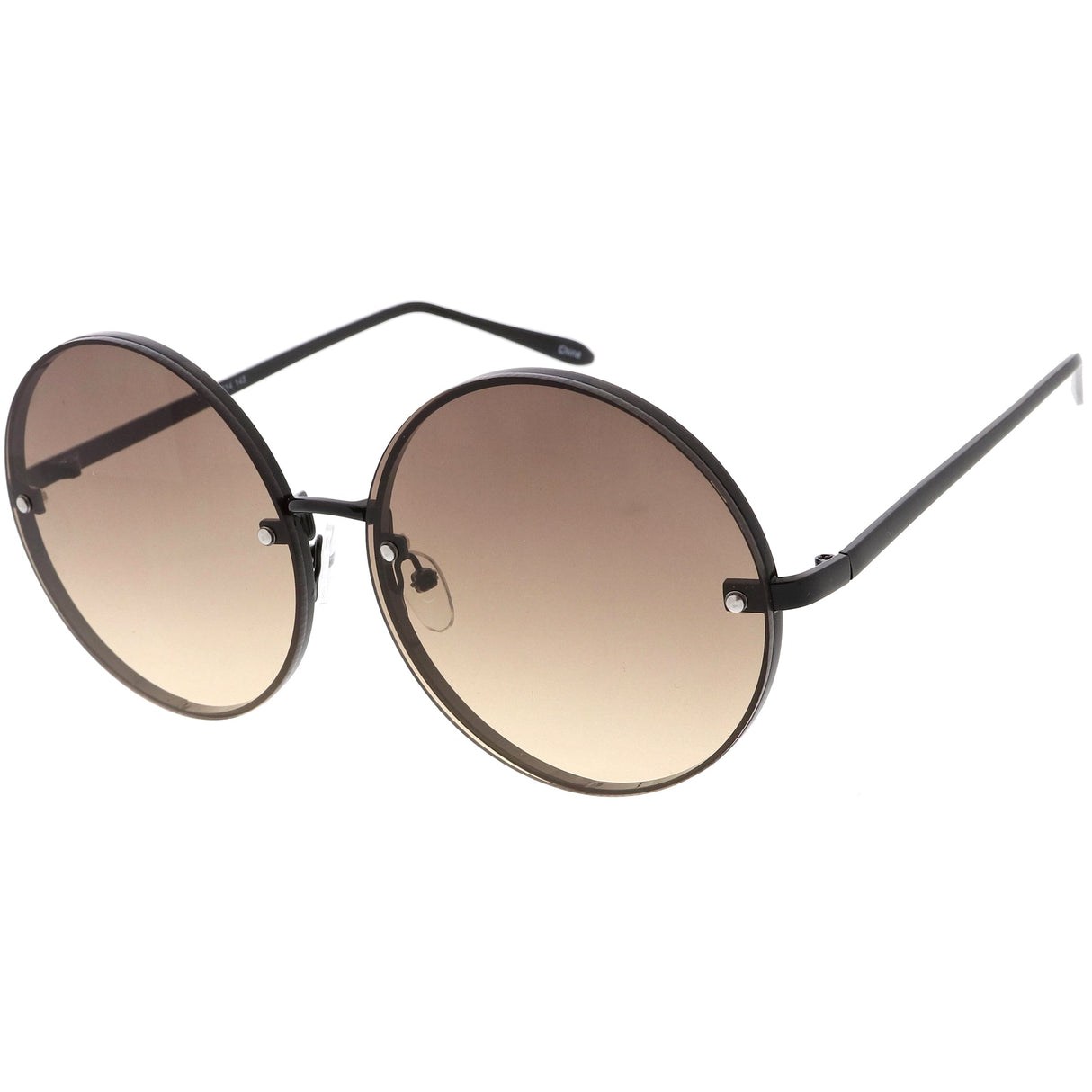 Women's Oversize Round Rimless Color Two Tone Sunglasses C985 from zeroUV