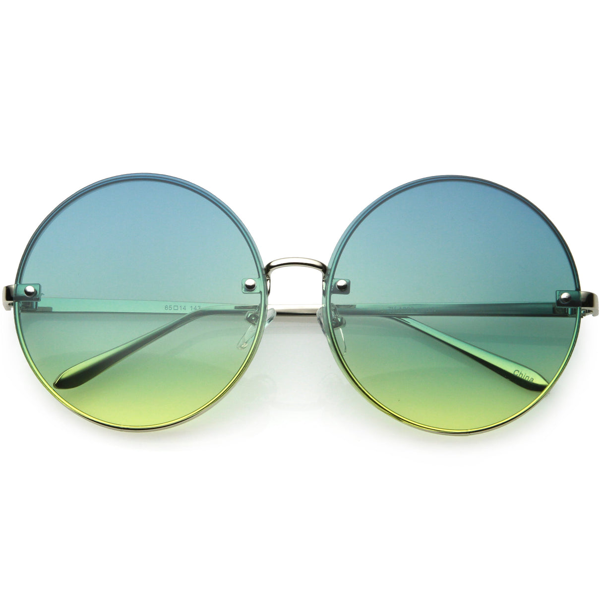 Women's Oversize Round Rimless Color Two Tone Sunglasses C985 from zeroUV