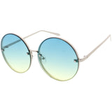 Women's Oversize Round Rimless Color Two Tone Sunglasses C985 from zeroUV