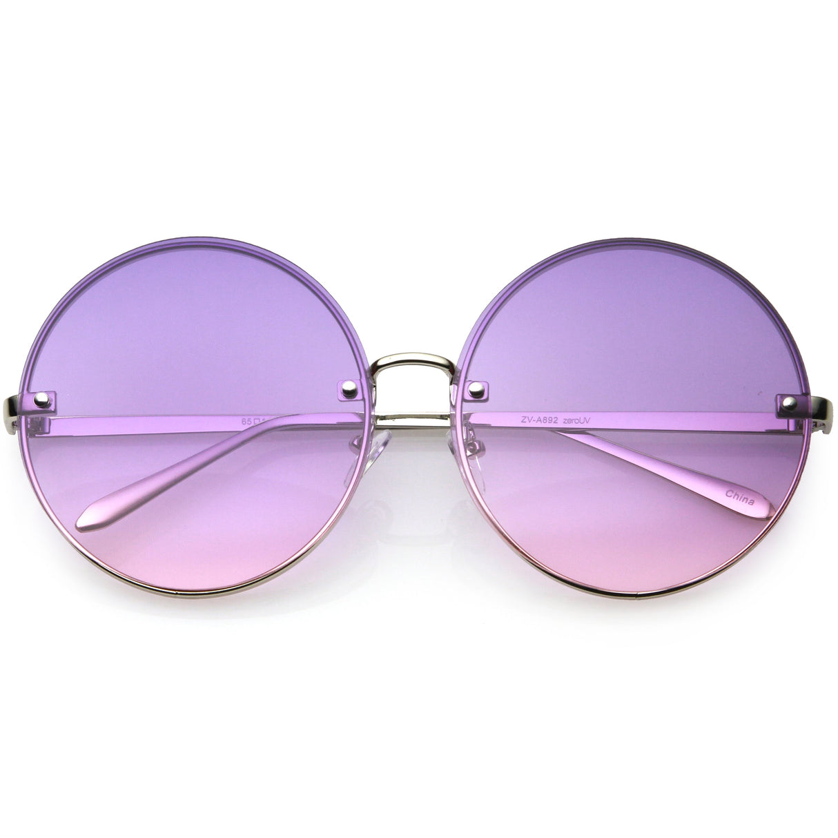 Women's Oversize Round Rimless Color Two Tone Sunglasses C985 from zeroUV