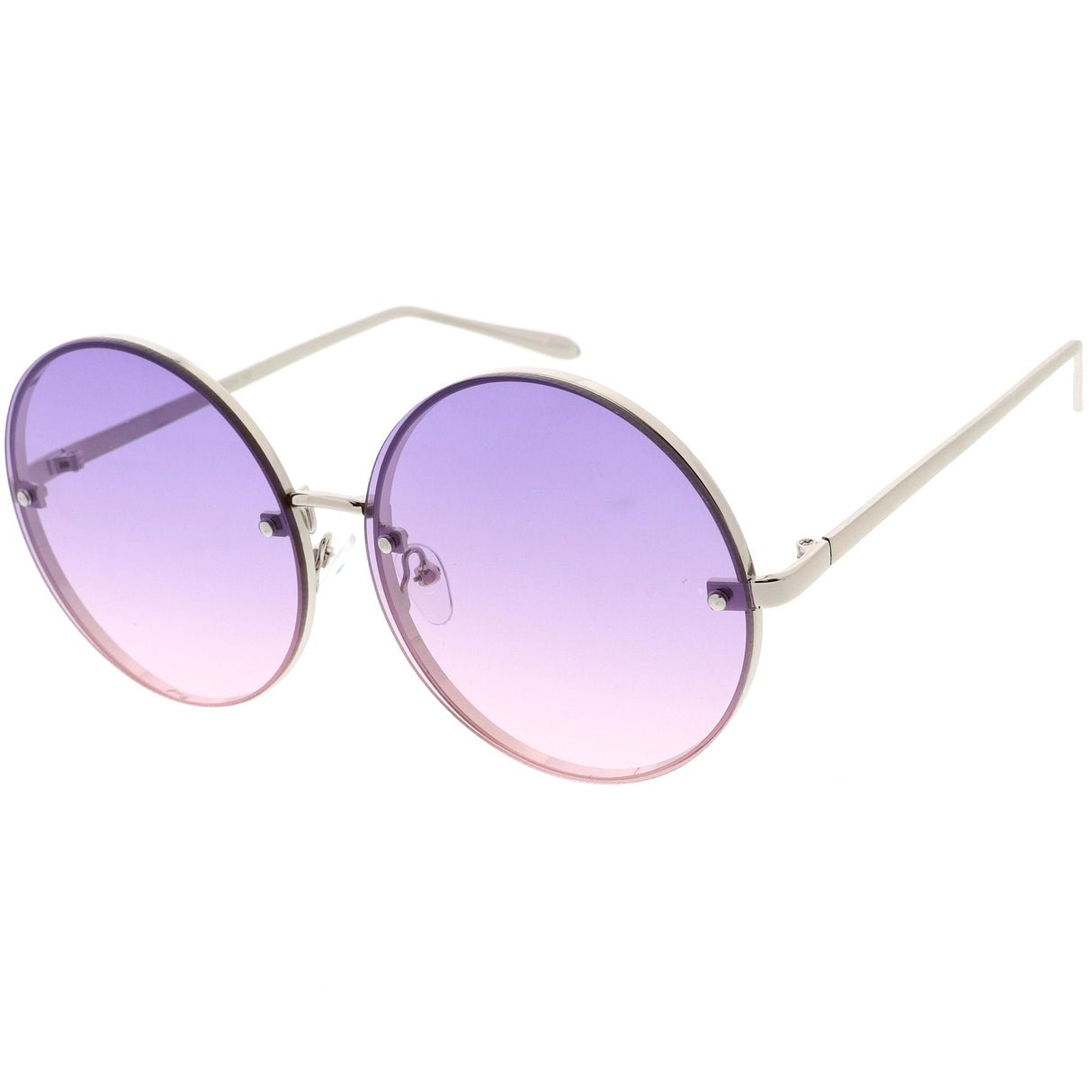 Women's Oversize Round Rimless Color Two Tone Sunglasses C985 from zeroUV