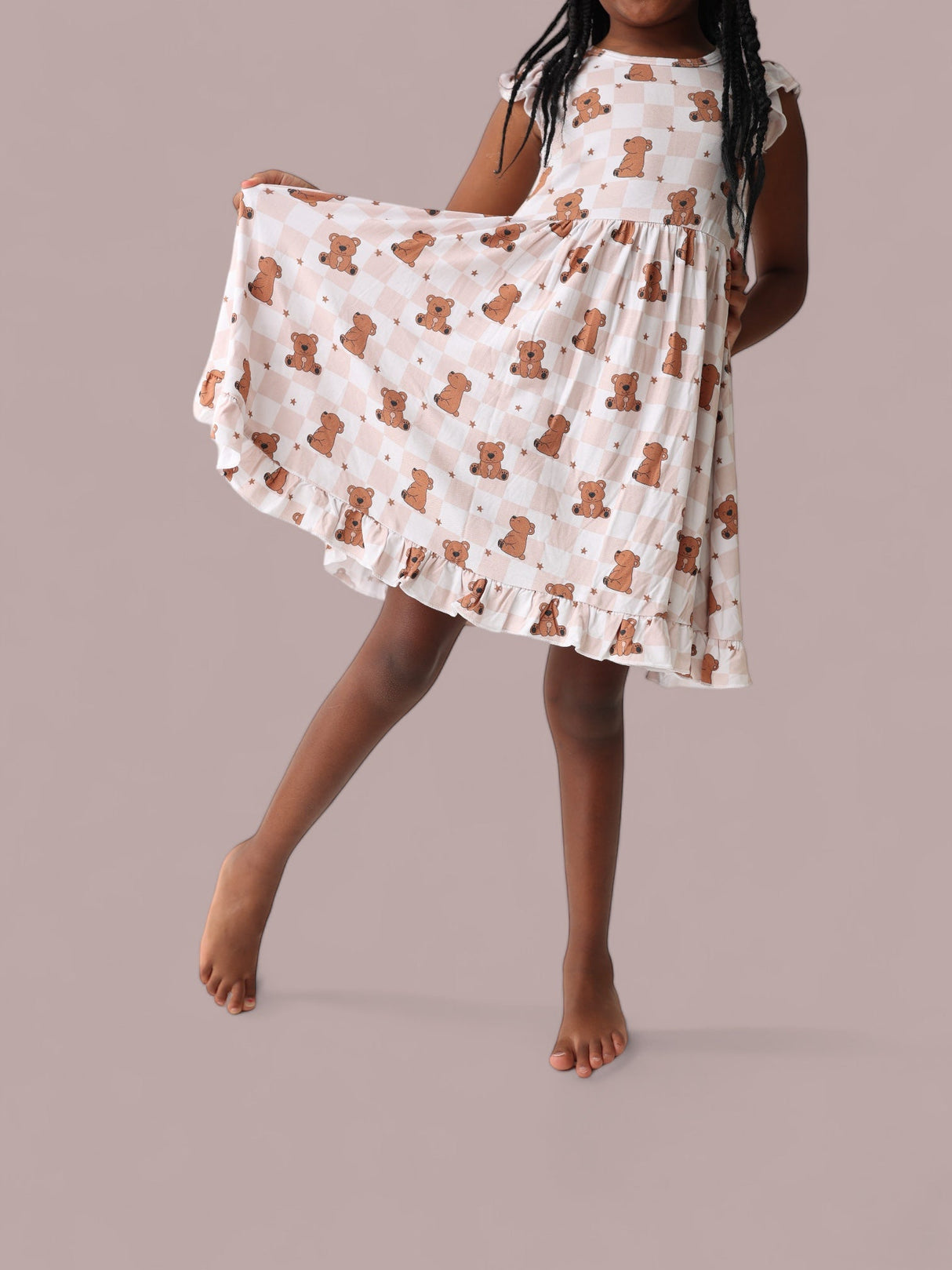 COZY BEAR DREAM RUFFLE DRESS from DREAM BIG LITTLE CO