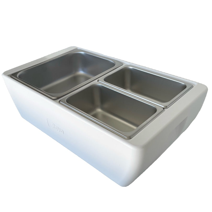 REVO MIX Pan Set | Stainless Steel 4" deep | One 1/2 Size and Two 1/4 size food pans From REVO COOLERS, LLC
