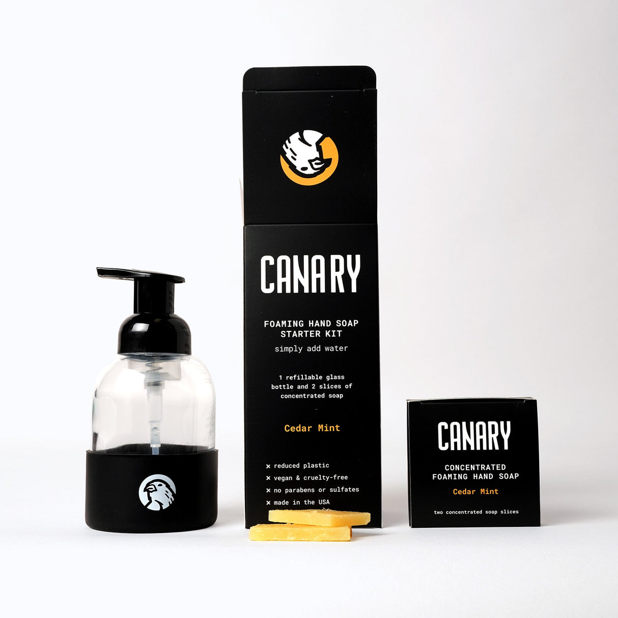 Hand Soap Starter Kit - Bottle & 2 Soap Slices from Canary