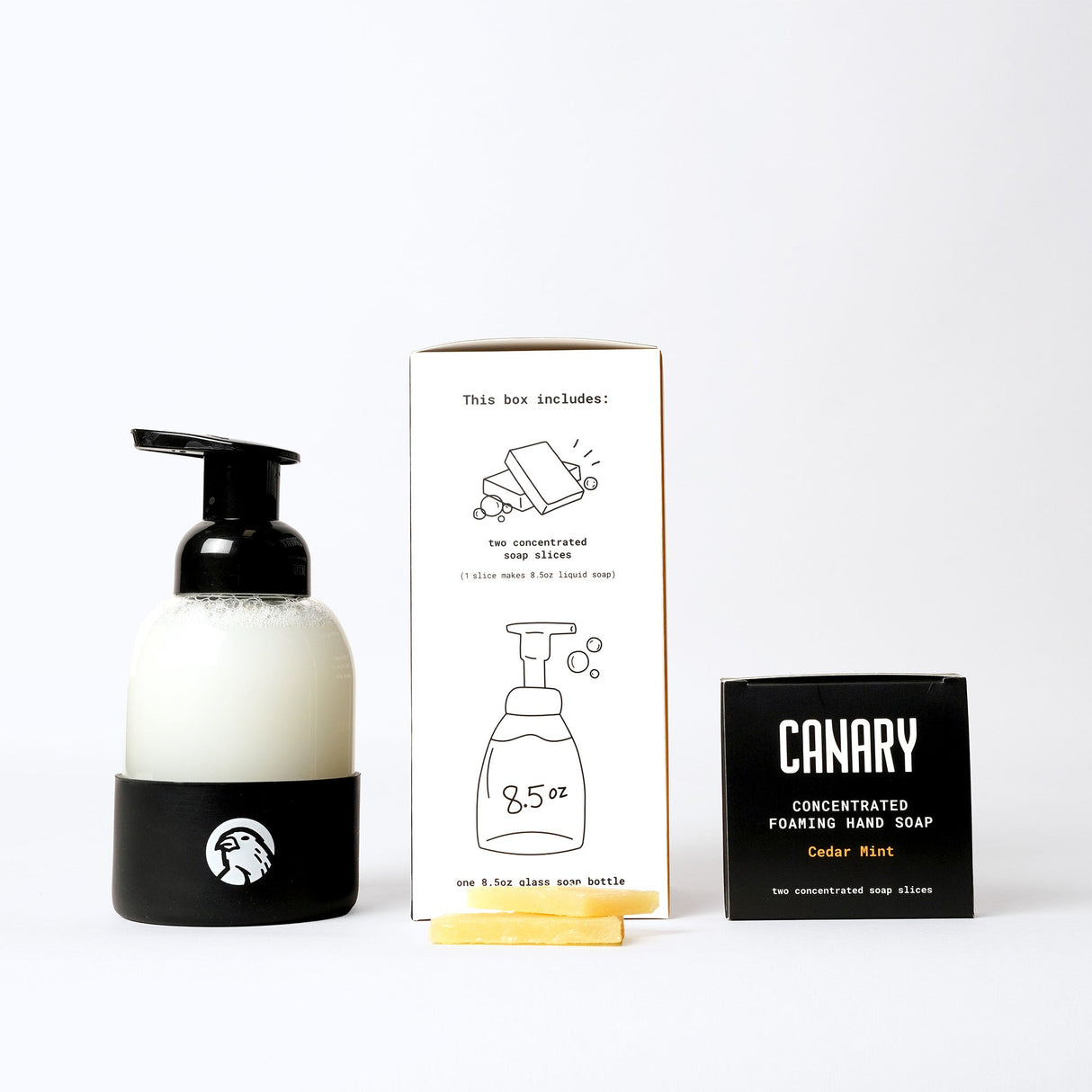 Hand Soap Starter Kit - Bottle & 2 Soap Slices from Canary