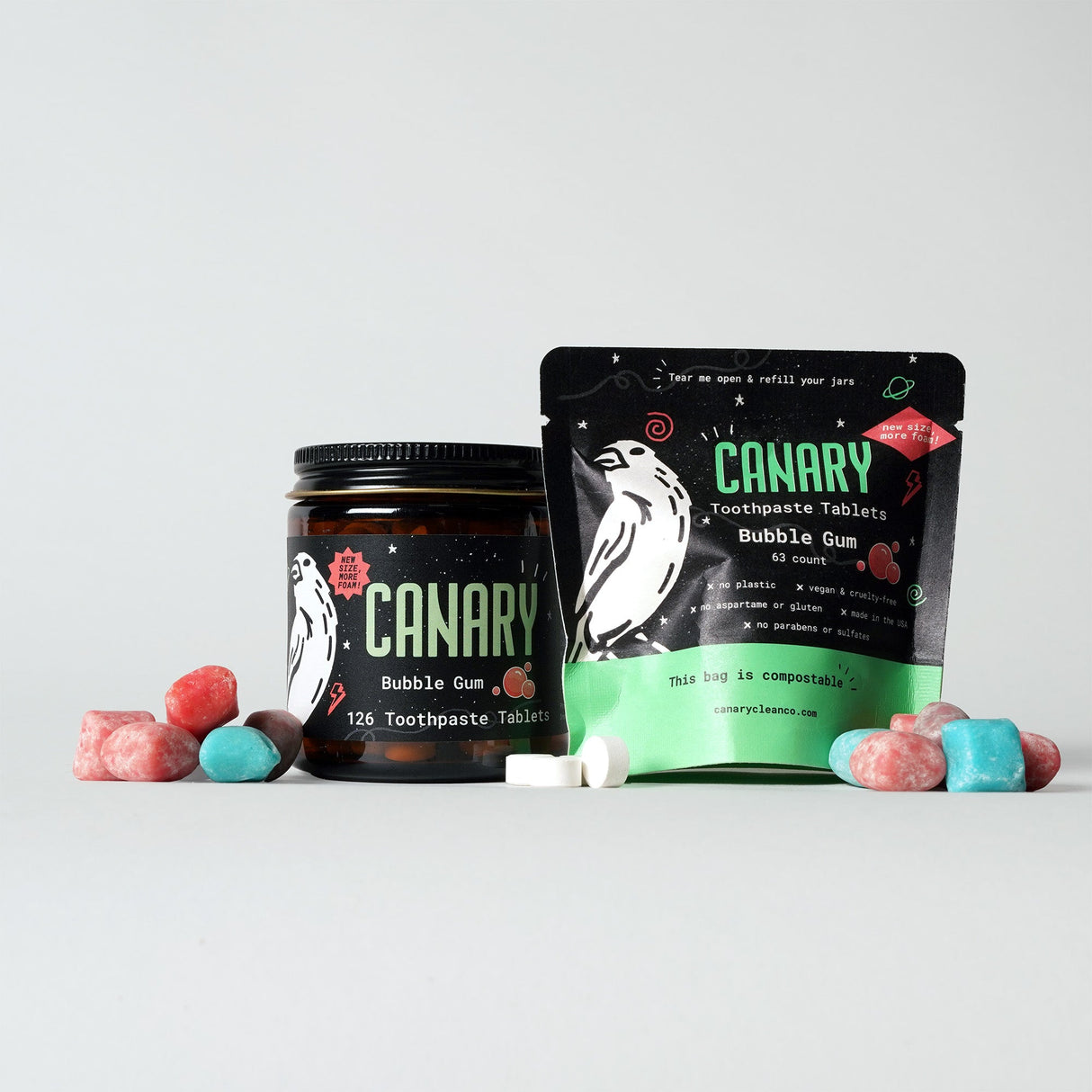 Bubble Gum Toothpaste Tablets from Canary