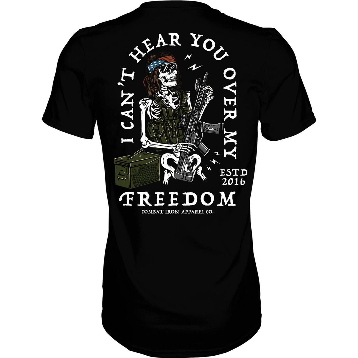 I Can't Hear You Over My Freedom AR Guitar Men's T-Shirt From Combat Iron Apparel