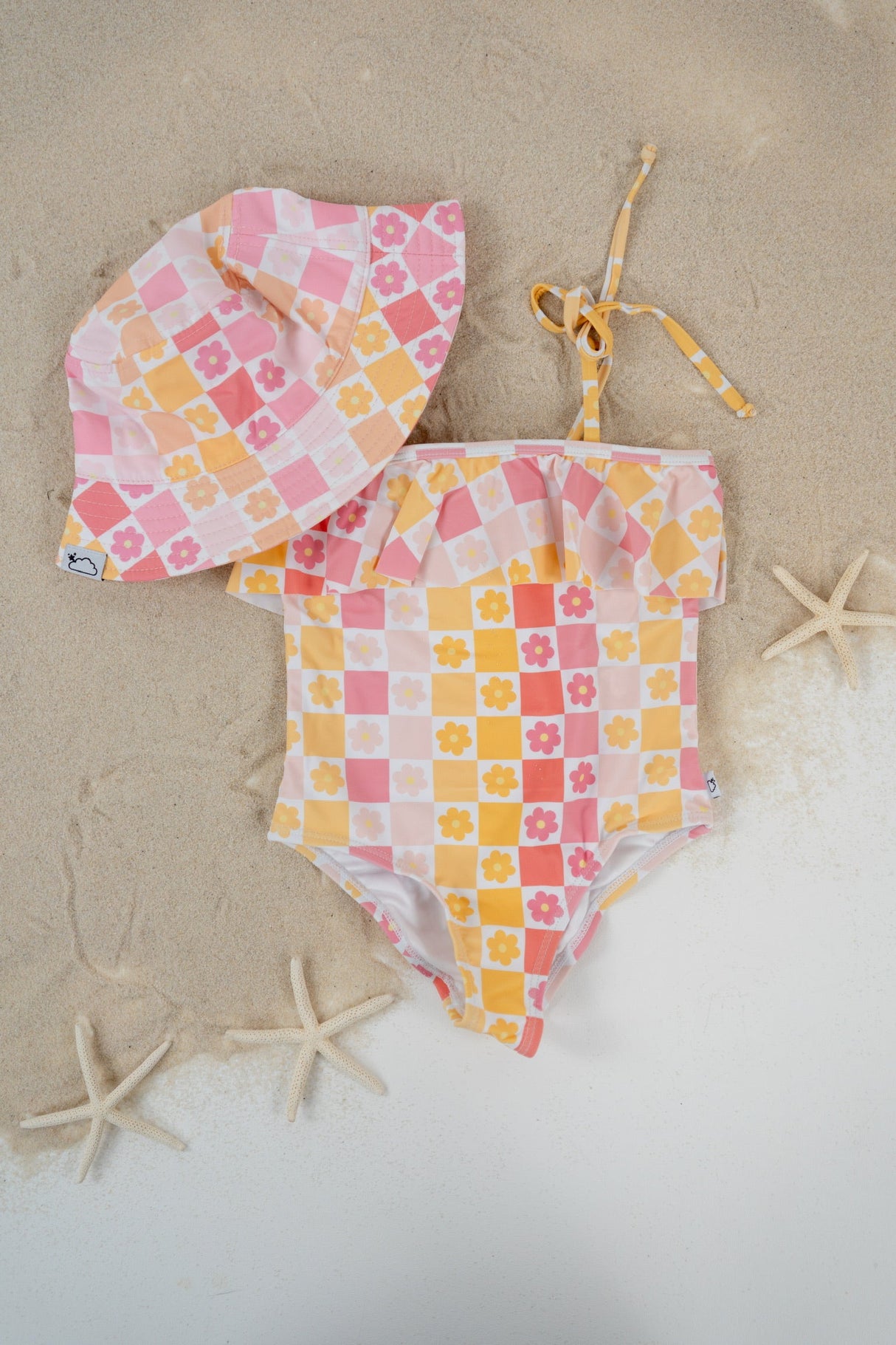 SUMMER SUNSET CHECKERS DREAM ONE PIECE SWIM SUIT from DREAM BIG LITTLE CO