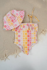 SUMMER SUNSET CHECKERS DREAM ONE PIECE SWIM SUIT from DREAM BIG LITTLE CO