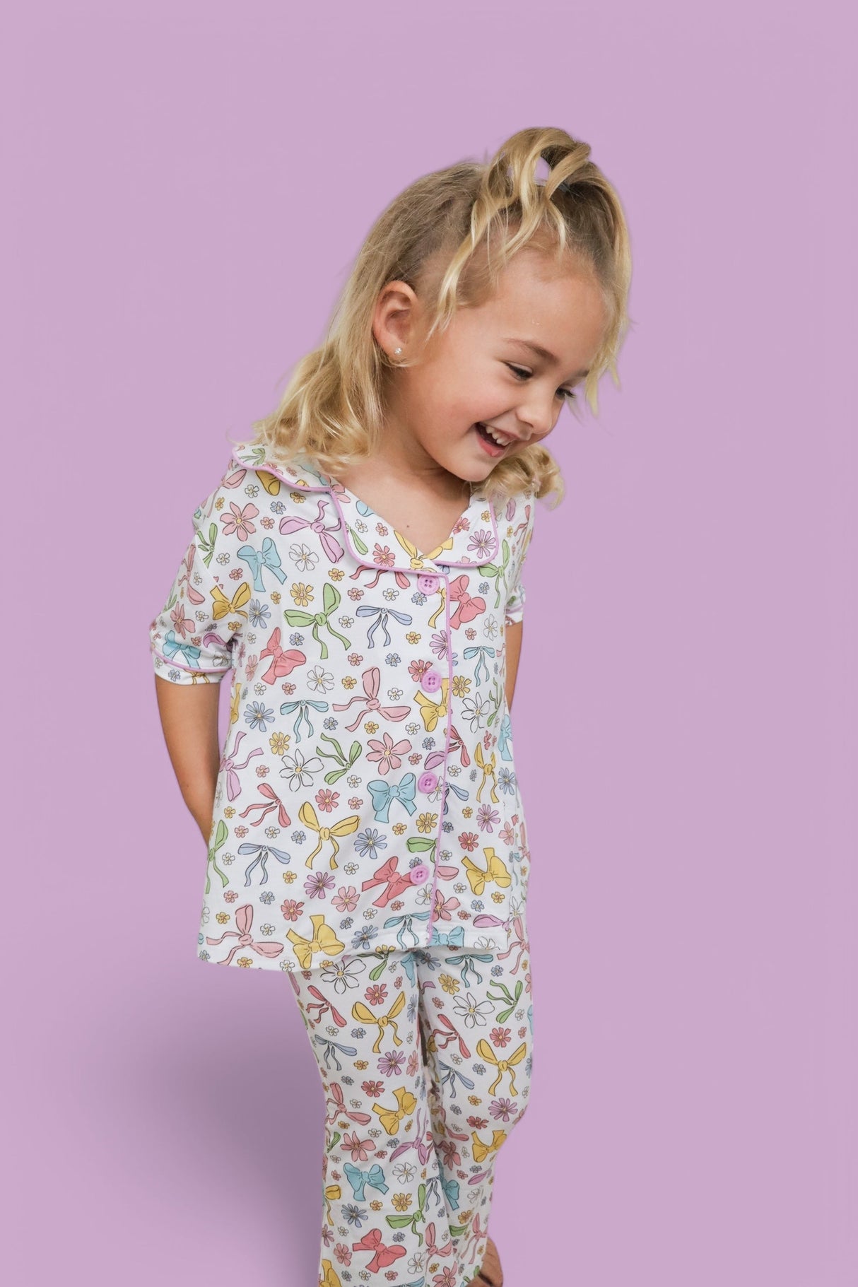 BOW GARDEN DREAM GIRL'S FLARE SET from DREAM BIG LITTLE CO