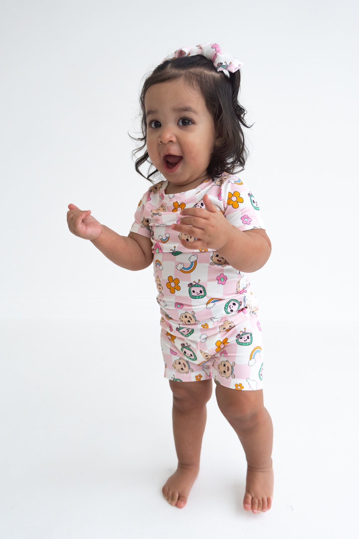 Dream Big Little Co x CoComelon JJ RAINBOW CHECKERS DREAM BOW HAIR CLIPS from DREAM BIG LITTLE CO