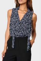 Tie Neck Sleeveless Surplice Bodysuit  From Gibsonlook