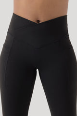 Crisscross Hourglass® Flared Leggings with Pockets - Black from POPFLEX