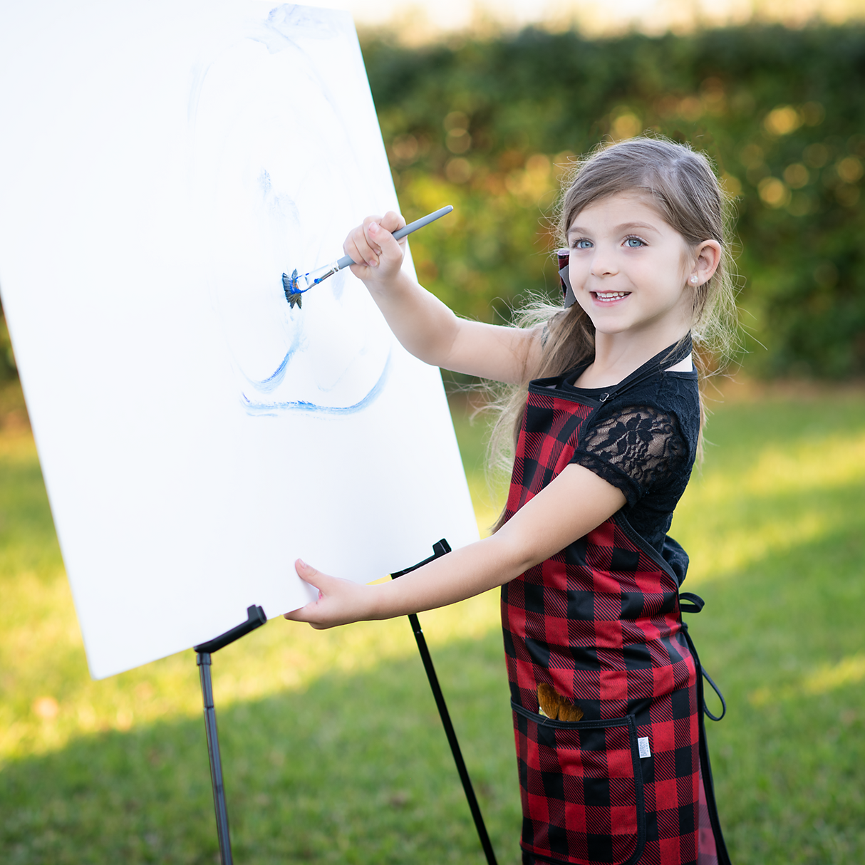 Red Buffalo Plaid Apron - fits sizes youth small through adult 2XL SALE from BapronBaby
