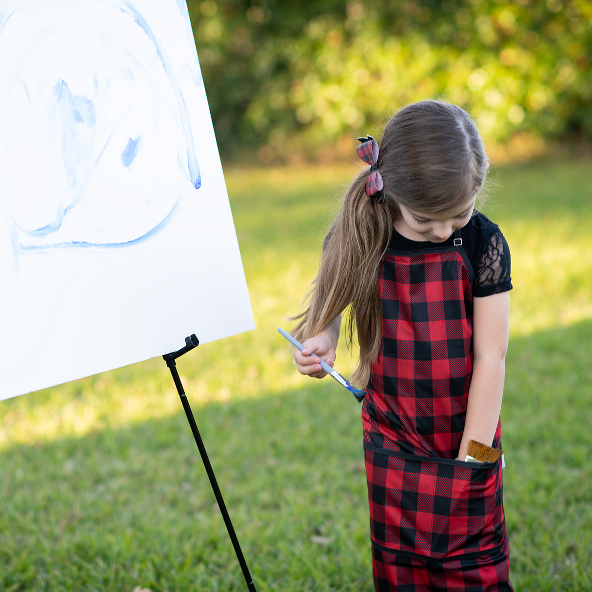 Red Buffalo Plaid Apron - fits sizes youth small through adult 2XL SALE from BapronBaby