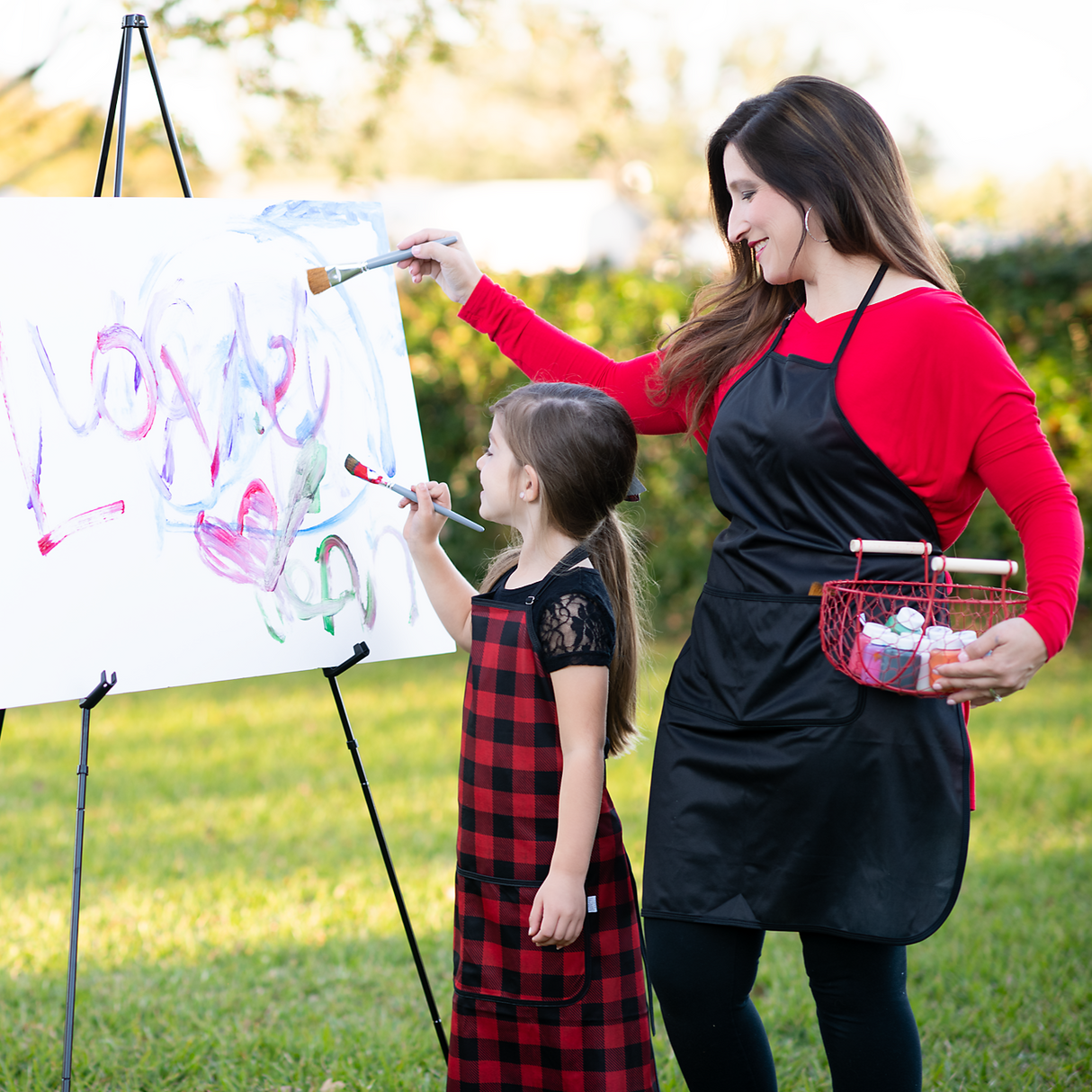 Red Buffalo Plaid Apron - fits sizes youth small through adult 2XL SALE from BapronBaby