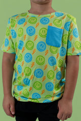NEON SMILES DREAM POCKET TEE from DREAM BIG LITTLE CO
