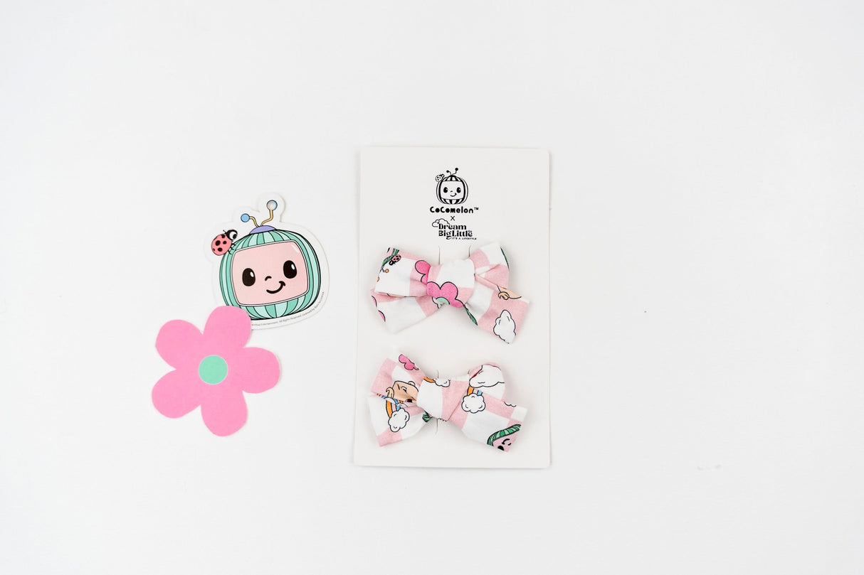 Dream Big Little Co x CoComelon JJ RAINBOW CHECKERS DREAM BOW HAIR CLIPS from DREAM BIG LITTLE CO