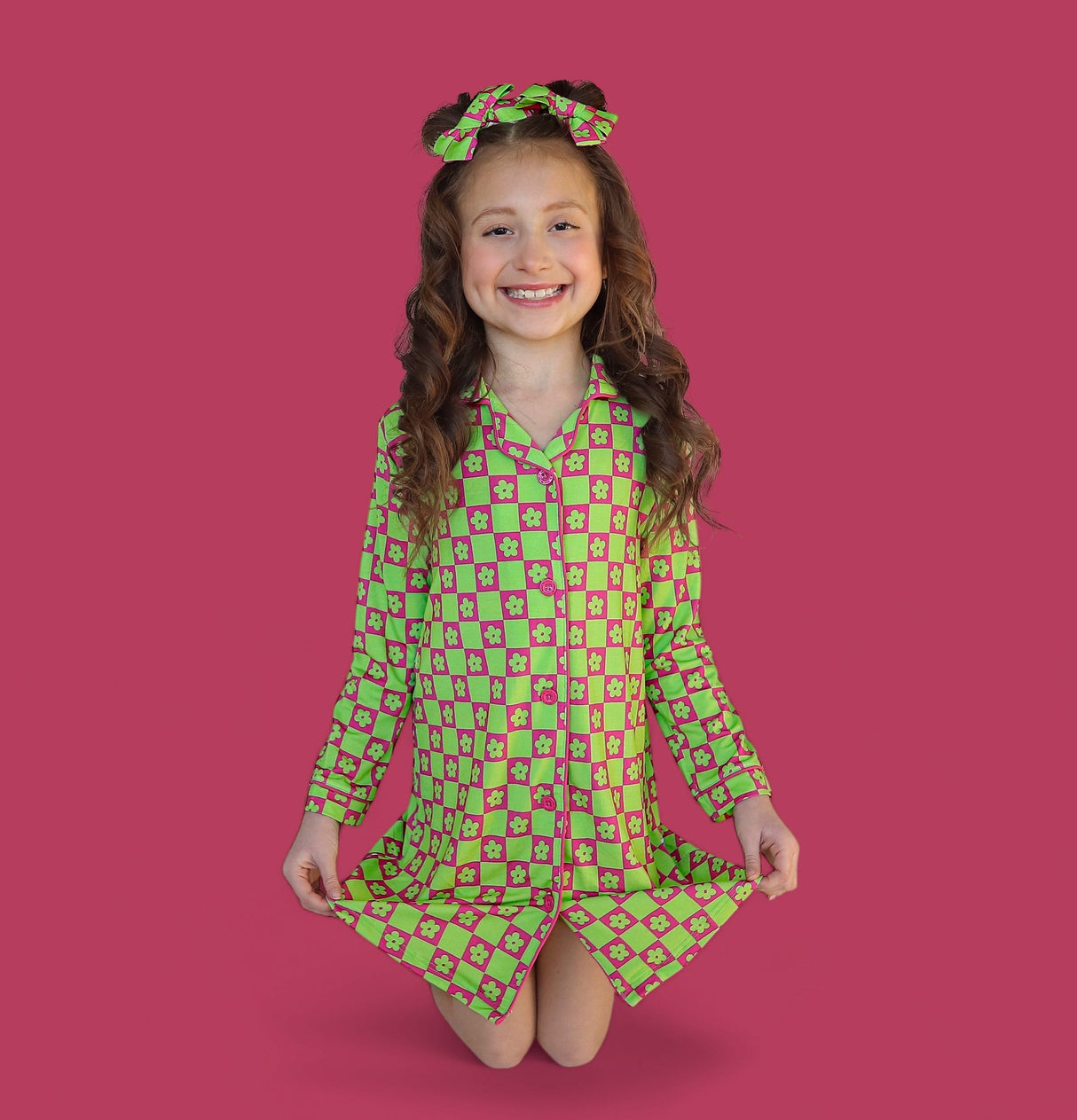 WILD DAISY CHECKERS GIRL'S DREAM GOWN from DREAM BIG LITTLE CO