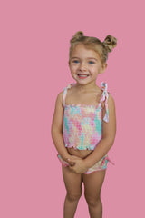 RAINBOW CLOUDS DREAM SMOCKED TANKINI TWO PIECE SWIM SUIT from DREAM BIG LITTLE CO