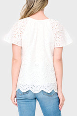 Flutter Sleeve Scallop Top From Gibsonlook