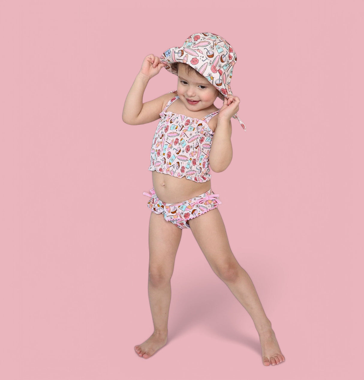 FUN IN THE SUN DREAM SMOCKED TANKINI TWO PIECE SWIM SUIT from DREAM BIG LITTLE CO