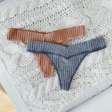 Ribbed Cotton Blend Thong 2 Pack Underwear from The Bra Lab