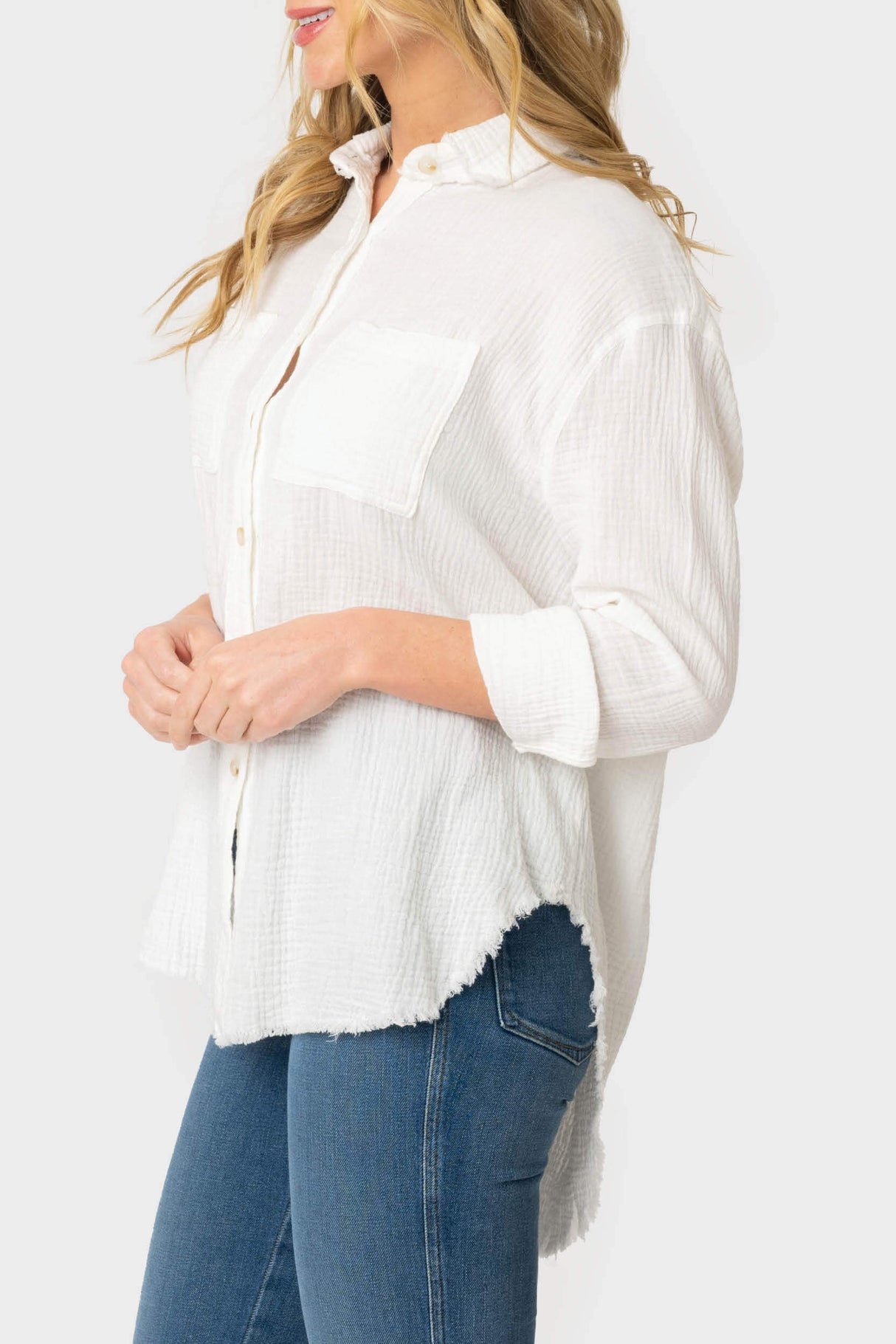 Beachside Gauze Button Front Shirt  From Gibsonlook