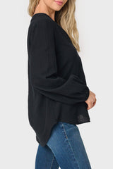 Meadow Bracelet Sleeve V-Neck Gauze Top from Gibsonlook