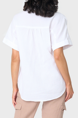 All Day Henley Cotton Gauze Top  From Gibsonlook