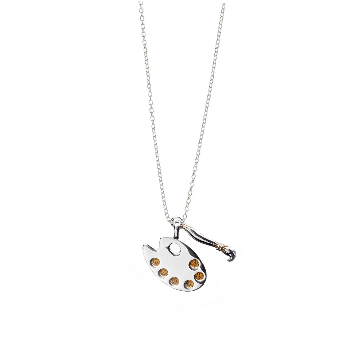 Artiste Brush And Easel Sterling Silver Gold Charm from Cynthia Gale New York