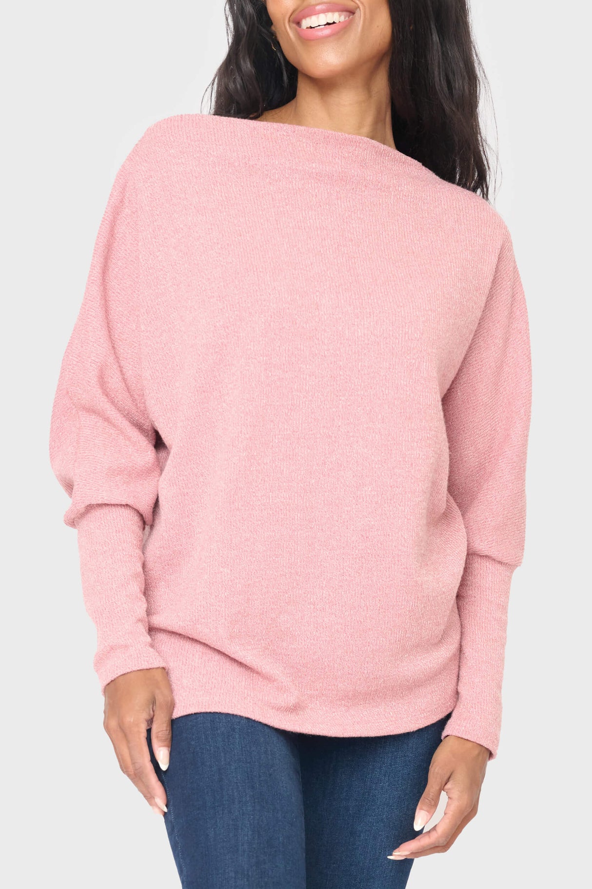 Slouchy Knit Chenille Open Neck Sweater From Gibsonlook